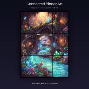 Noibat 169/159 connected binder art joining across two pockets, left side, printable extended card display for 9-pocket binders