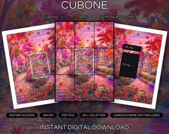Cubone 407/07 Carpeta de arte + Paquete de láminas para enmarcar / Exhibidor de arte extendido de 9 bolsillos / 8x10 5x7 4x6 / Paquete Gem Volumen 3