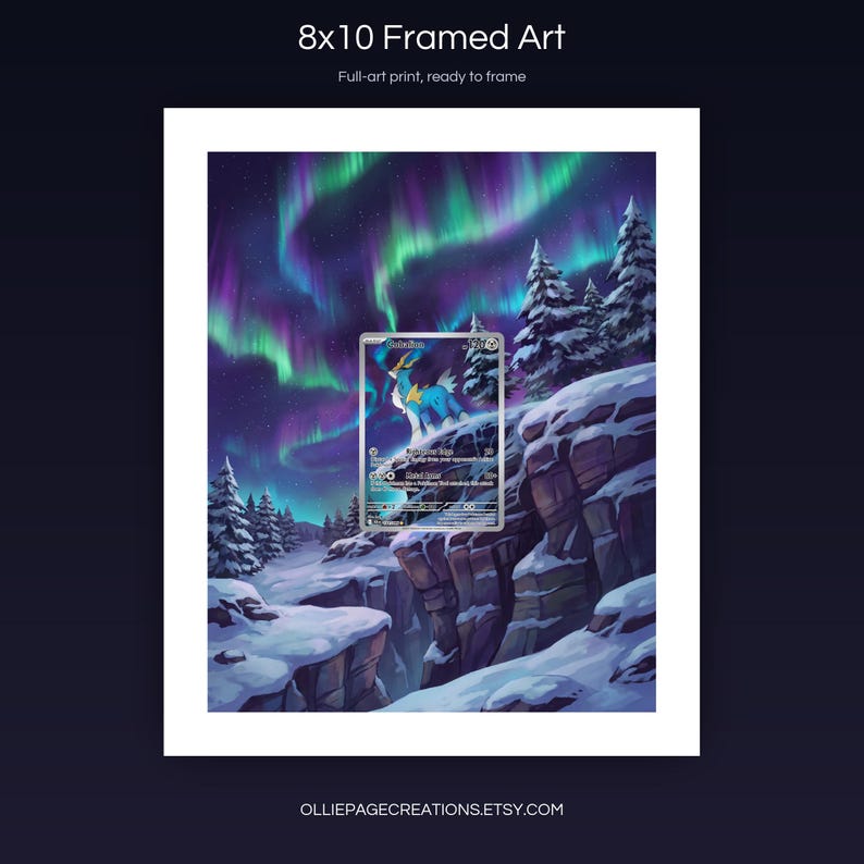 Cobalion 144/086 8x10 full-art framed print, ready-to-frame extended art wall display, Black Bolt
