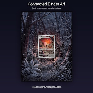 Volcarona 100/086 connected binder art joining across two pockets, left side, printable extended card display for 9-pocket binders