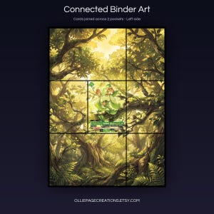Petalia BP01-051-SP connected binder art joining across two pockets, left side, printable extended card display for 9-pocket binders