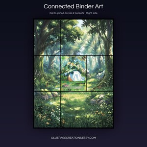Lyleen BP01-049-SSP connected binder art joining across two pockets, right side, printable extended card display for 9-pocket binders