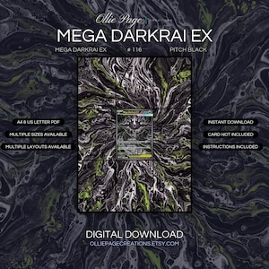Mega Darkrai EX 116/084 Extended Art Print | Pitch Black Binder Display (Digital Download)