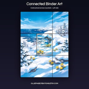 Piplup 098/094 connected binder art joining across two pockets, left side, printable extended card display for 9-pocket binders
