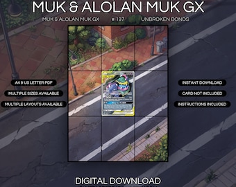 Muk y Muk de Alola GX 197/214 Lámina artística extendida / Exhibidor de carpeta Unbroken Bonds (Descarga digital)