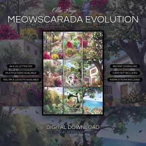 Meowscarada Evolution 196 + 197 + 256 Extended Art Print | Paldea Evolved Binder Display (Digital Download)