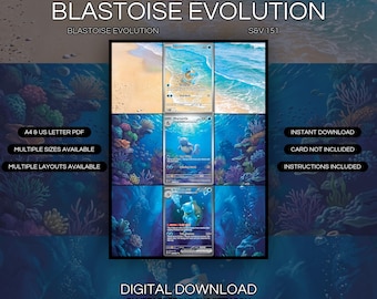 Blastoise Evolution 170 + 171 + 200 Extended Art Print | S&V 151 Binder Display (Digital Download)