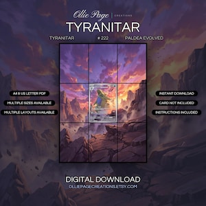 Tyranitar 222/193 Extended Art Print | Paldea Evolved Binder Display (Digital Download)