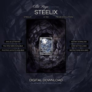 Lámina artística extendida Steelix 150/132 / Exhibidor de carpeta Mega Evolution (Descarga digital)