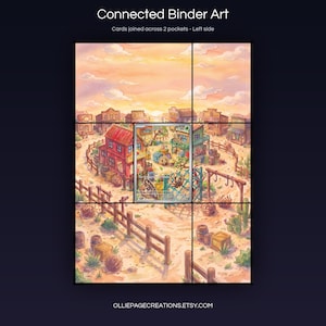 Bramblin 198/193 connected binder art joining across two pockets, left side, printable extended card display for 9-pocket binders