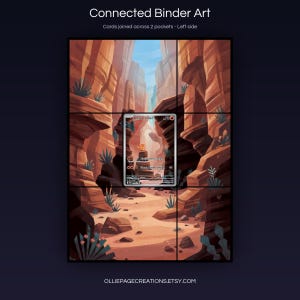 Charmander 168/165 connected binder art joining across two pockets, left side, printable extended card display for 9-pocket binders