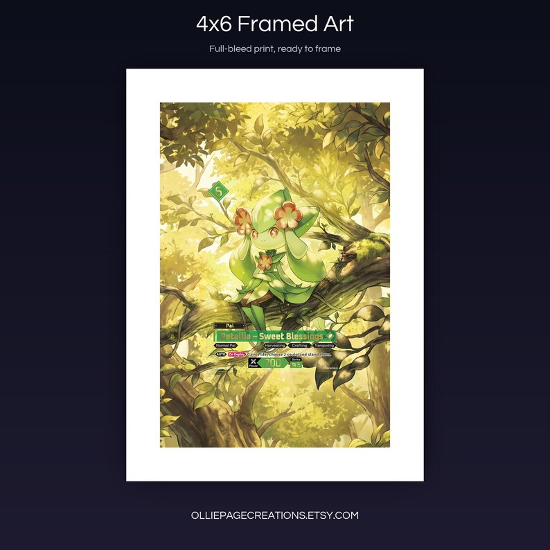 Petalia BP01-051-SP 4x6 full-bleed framed art print, ready to frame, Dawn of Palapagos