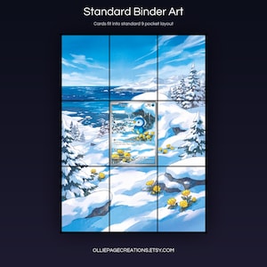 Piplup 098/094 extended art 3x3 grid layout, full 9-pocket binder page display printable, Phantasmal Flames collector insert