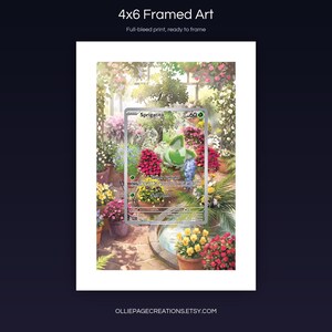 Sprigatito 196/193 4x6 full-bleed framed art print, ready to frame, Paldea Evolved