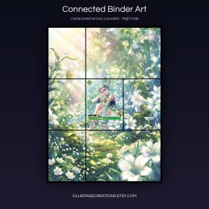 Lily's Strategy BP01-070-SP connected binder art joining across two pockets, right side, printable extended card display for 9-pocket binders