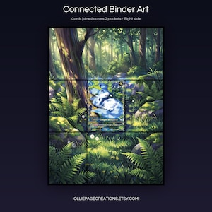 Chillet BP01-025-SSP connected binder art joining across two pockets, right side, printable extended card display for 9-pocket binders