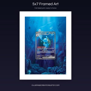 Blastoise EX 200/165 5x7 full-bleed framed art print, ready to frame, S&V 151