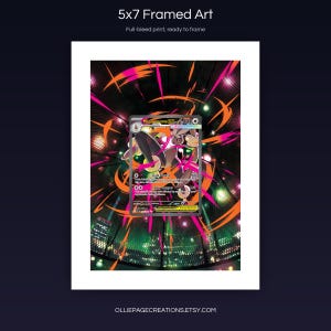 Mega Lopunny EX 128/094 5x7 full-bleed framed art print, ready to frame, Phantasmal Flames