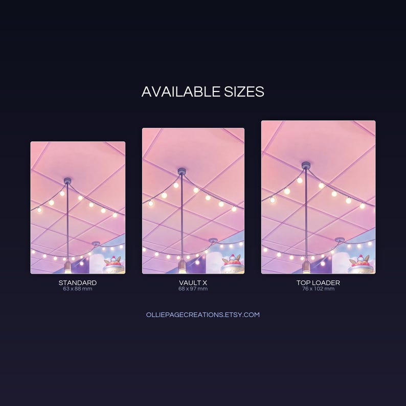 Mightyena extended binder art size guide showing Standard, Vault X, and Top Loader printable card sleeve dimensions