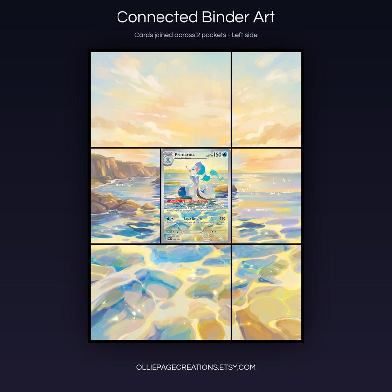 and warm amber-blue atmospheric tones throughout the scenic beach environment.