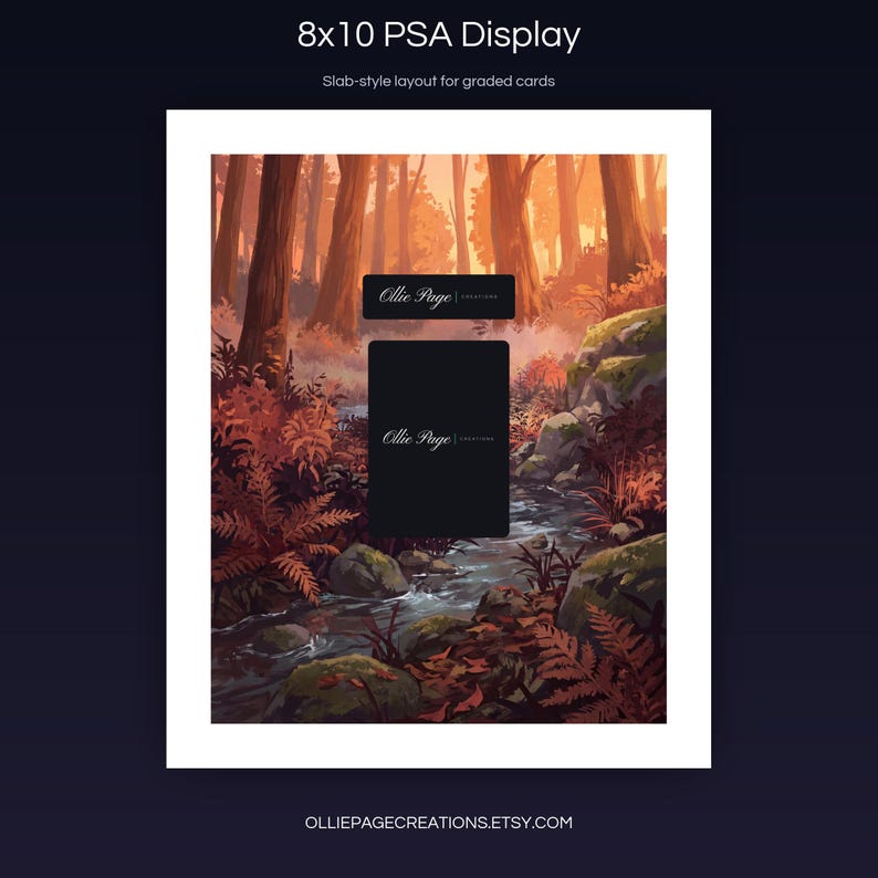 Blitzle 114/086 8x10 PSA slab-style display layout for graded card presentation, White Flare