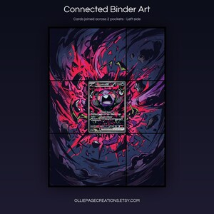 Morpeko EX 117/084 connected binder art joining across two pockets, left side, printable extended card display for 9-pocket binders
