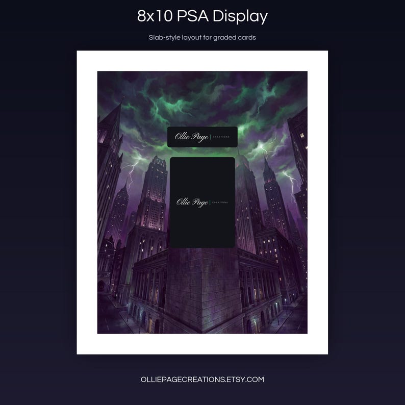 Mega Absol EX 180/132 8x10 PSA slab-style display layout for graded card presentation, Mega Evolution