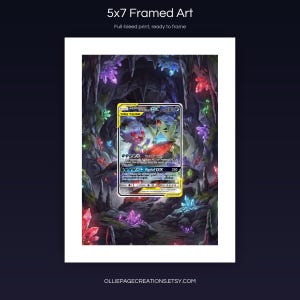 Mega Sableye & Tyranitar GX 226/236 5x7 full-bleed framed art print, ready to frame, Unified Minds