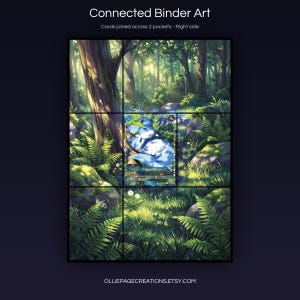 Chillet BP01-025-SSP connected binder art joining across two pockets, right side, printable extended card display for 9-pocket binders