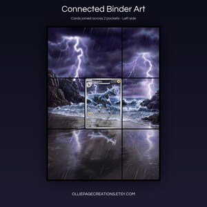 Zebstrika 115/086 connected binder art joining across two pockets, left side, printable extended card display for 9-pocket binders
