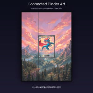 Salamence EX 187/159 connected binder art joining across two pockets, right side, printable extended card display for 9-pocket binders