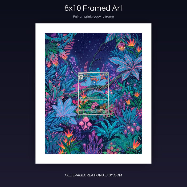 Gloom 198/197 8x10 full-art framed print, ready-to-frame extended art wall display, Obsidian Flames