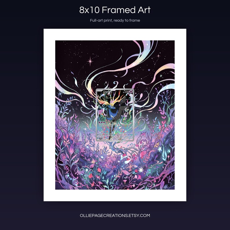 Xerneas 091/086 8x10 full-art framed print, ready-to-frame extended art wall display, Chaos Rising
