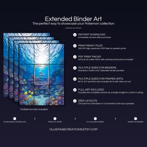 Collector bundle feature overview for Wartortle extended binder art — binder page grids plus 8x10, 5x7, 4x6 and PSA-style framed prints, 300 DPI instant digital download