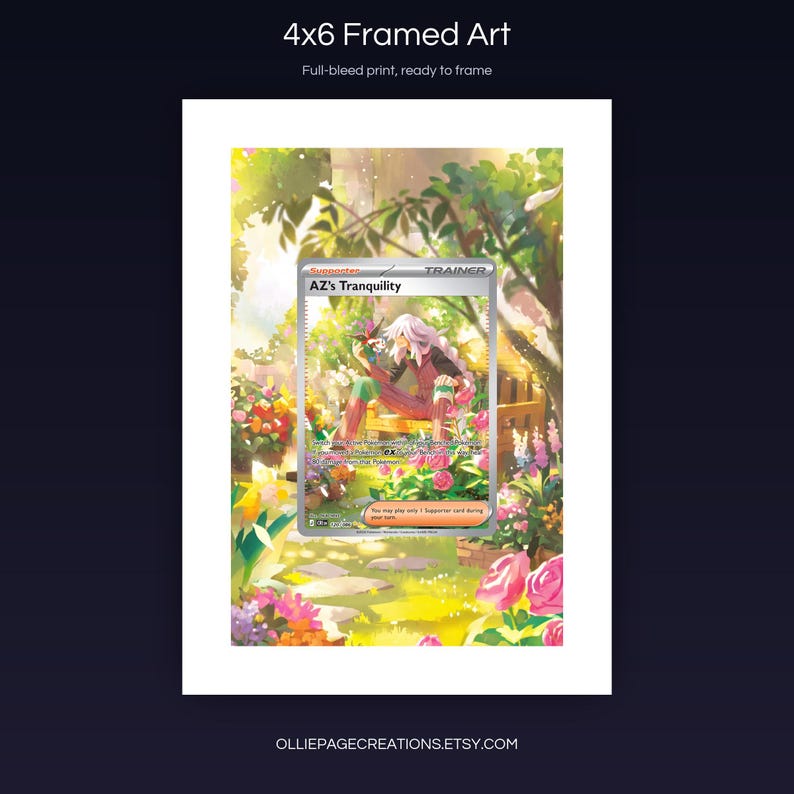 AZ's Tranquility 120/086 4x6 full-bleed framed art print, ready to frame, Chaos Rising