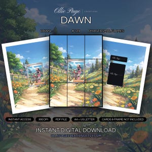 Dawn 129/094 collector bundle — extended binder page plus 8x10 full-art and PSA framed prints in a Vibrant alpine meadow with wildflowers