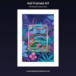Gloom 198/197 4x6 full-bleed framed art print, ready to frame, Obsidian Flames