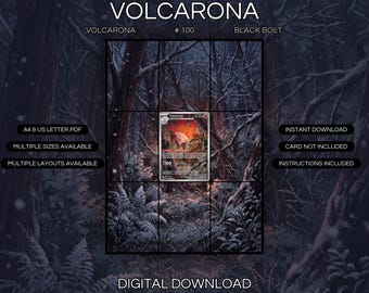 Lámina artística extendida Volcarona 100/086 / Exhibidor en carpeta Black Bolt (Descarga digital)