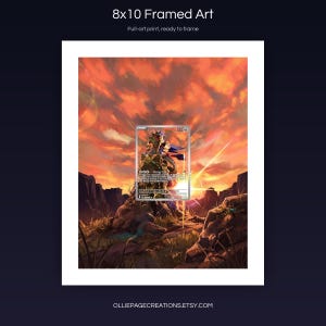 Zamazenta 201/182 8x10 full-art framed print, ready-to-frame extended art wall display, Destined Rivals