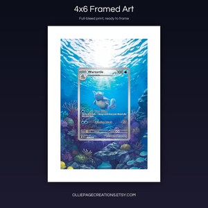 Wartortle 171/165 4x6 full-bleed framed art print, ready to frame, S&V 151
