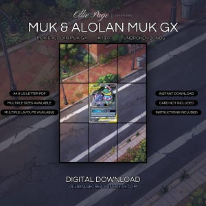 Muk & Alolan Muk GX 197/214 Extended Art Print | Unbroken Bonds Binder Display (Digital Download)
