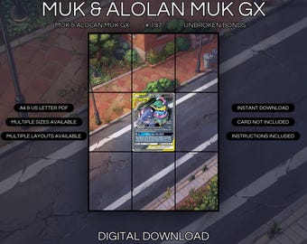 Muk & Alolan Muk GX 197/214 Extended Art Print | Unbroken Bonds Binder Display (Digital Download)