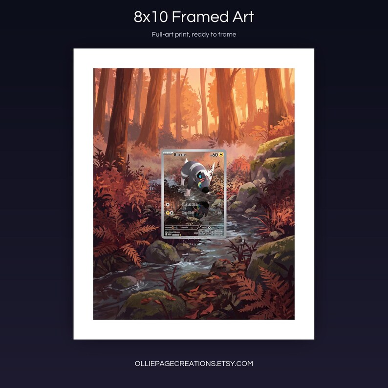 Blitzle 114/086 8x10 full-art framed print, ready-to-frame extended art wall display, White Flare