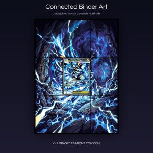 Mega Zeraora EX 114/084 connected binder art joining across two pockets, left side, printable extended card display for 9-pocket binders