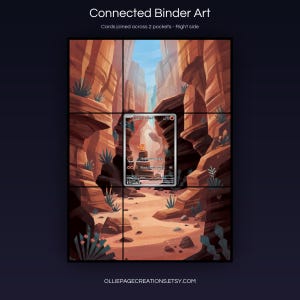 Charmander 168/165 connected binder art joining across two pockets, right side, printable extended card display for 9-pocket binders