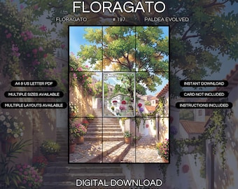 Floragato 197/193 Extended Art Print | Paldea Evolved Binder Display (Digital Download)