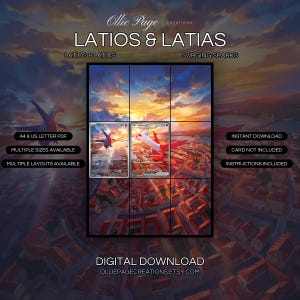 Latios & Latias utökat konsttryck | Surging Sparks pärmdisplay (digital nedladdning)