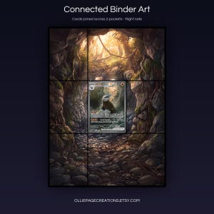 Excadrill EX 168/086 connected binder art joining across two pockets, right side, printable extended card display for 9-pocket binders