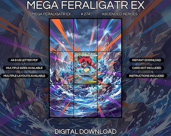 Mega Feraligatr EX 274/217 Extended Art Print | Ascended Heroes Binder Display (Digital Download)