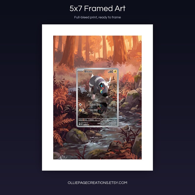 Blitzle 114/086 5x7 full-bleed framed art print, ready to frame, White Flare